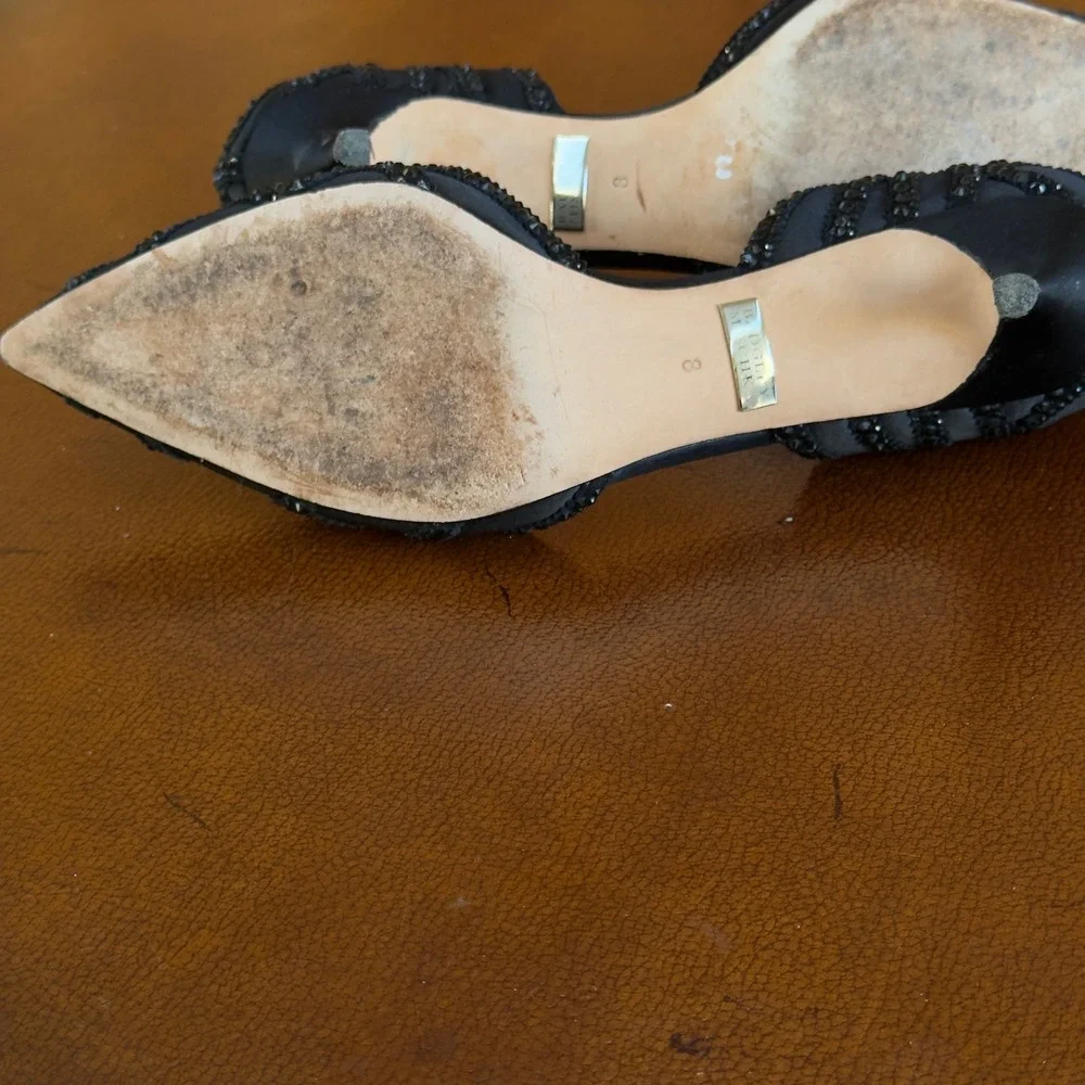 Bagley Mischka Ginny Black Embellished Pointed Toe Dress Pumps Evening Shoes 8‎